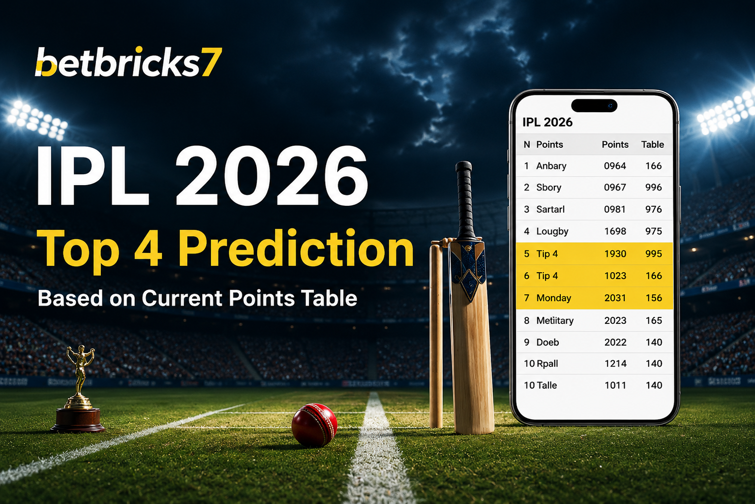 IPL 2026 final playoff prediction